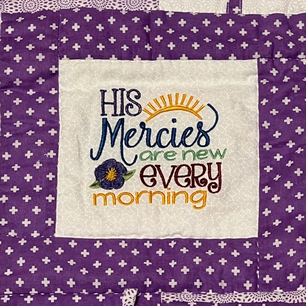 Vintage Homemade Baby Quilt Purple
